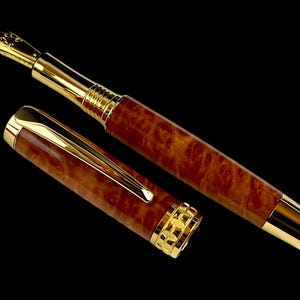 Australian Red Coolabah Wood roodgouden vulpen - handgedraaide uitmuntendheid