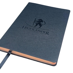 Highlander A5 120GSM Journal Black Soft Cover Lay Flat Journal With Red Gold Gilded Pages