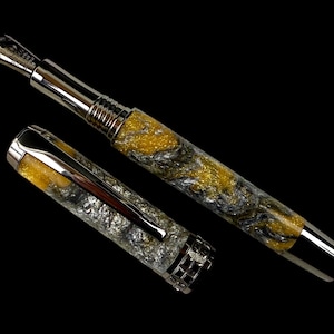 Zwarte handgemaakte titanium 'platinagoud' vulpen