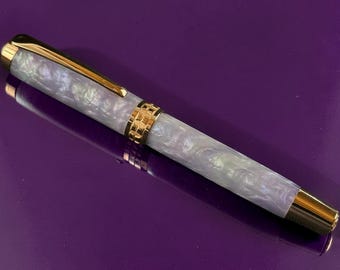 Amethyst Opal | Red Gold Rollerball | Handcrafted Heritage - Luxury Made Attainable