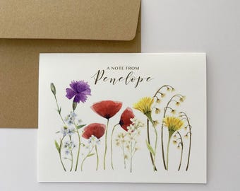 Personalisierte Grußkarten, Blumen Briefpapier, Geschenk für Mama