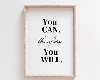 Motivational Quotes Wall Art Poster Printable for Home Gym, Fitness, Business, Entrepreneur Wall Decor | Positive Thinking Motivation Poster