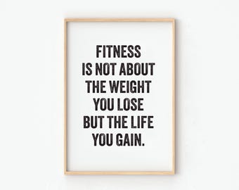 Motivational Fitness Quote Poster: Home Gym Typography Art (Digital Download)