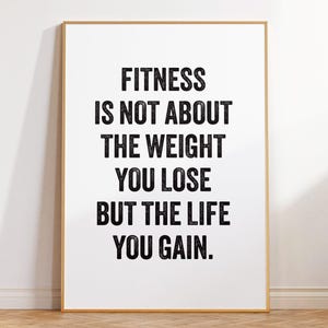 Motivational Fitness Quote Poster: Home Gym Typography Art (Digital Download)
