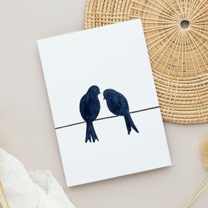 Afdrukbare notitiekaart voor vogelliefhebbers, blanco kaart briefpapier, blauwe dwergpapegaaien wenskaart direct downloaden, gratis envelopsjabloon