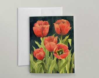 Just Because Cards Set, Blank Note Cards, Floral Watercolor Stationery A2