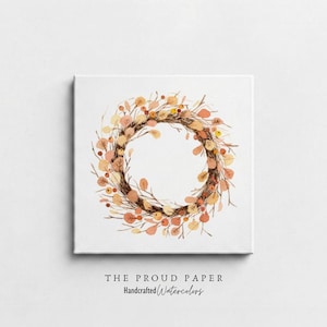 Rustic Fall Wreath Wall Decor, Framed Canvas Print