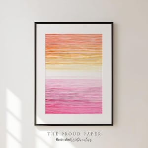 Abstract Lesbian Flag Art Print, Subtle Lesbian Pride Home Decor