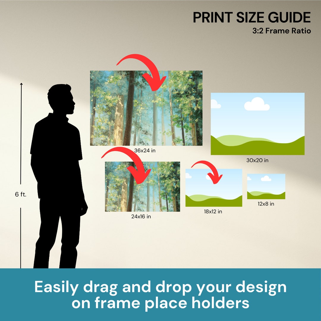 Gallery Wall Art Size Guide Wall Decor Listing Template Digital