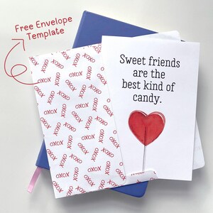 Tarjeta del día de Galentines, tarjeta de juego de palabras del día de San Valentín para mejores amigos, tarjeta imprimible con descarga digital con plantilla de sobre