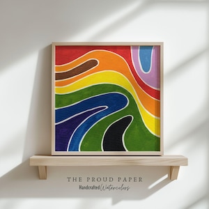 Modern Abstract Wall Art Progressive Pride Queer Art Print Square