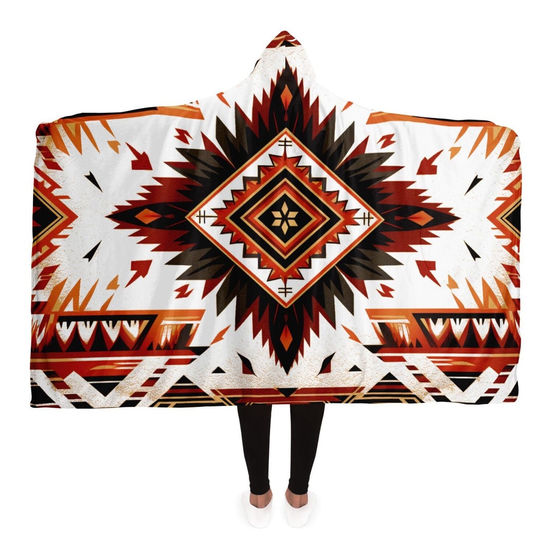 Cherokee Hooded Blanket Native American Hoodie Blanket Etsy