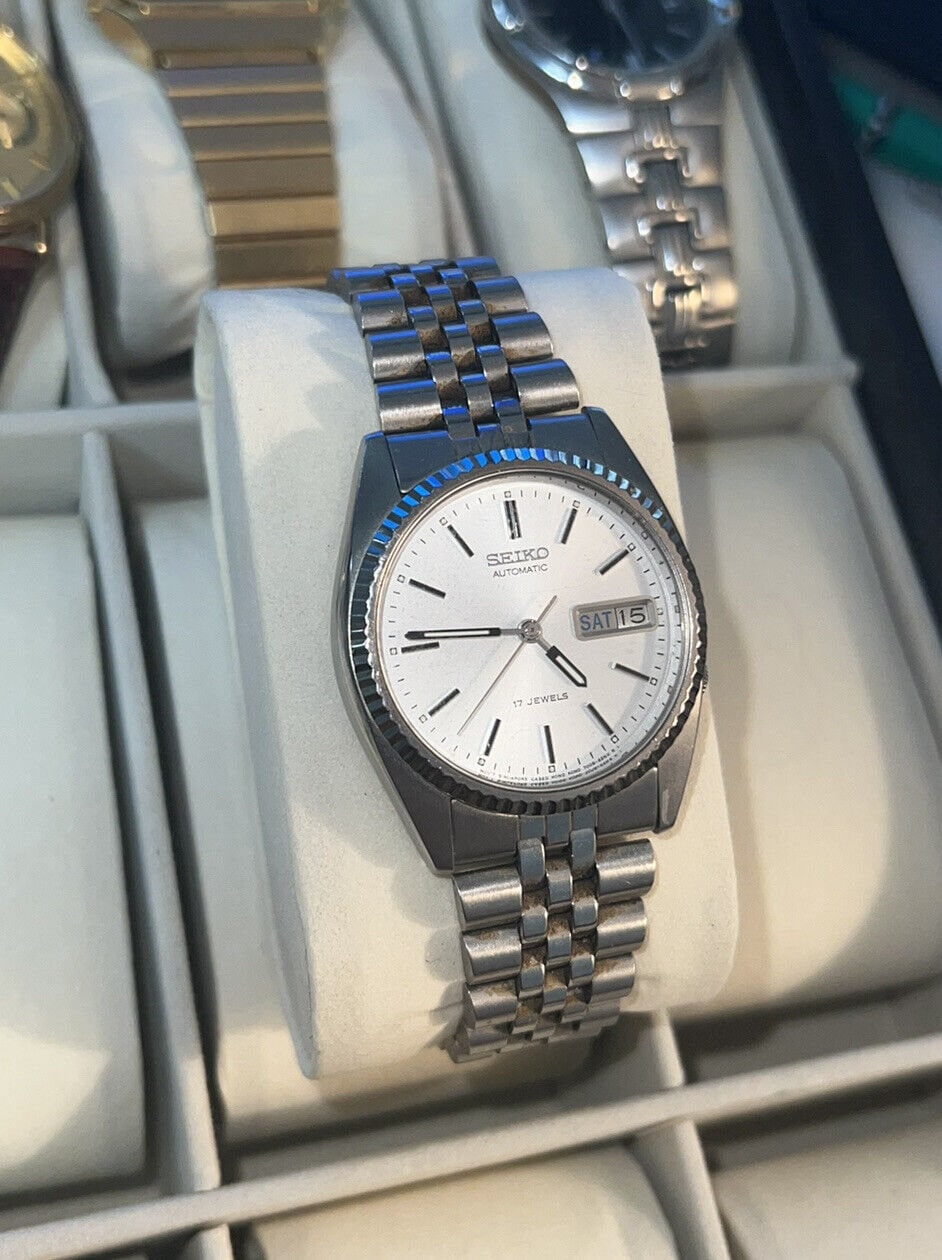 Vintage Seiko 7009-3119 Day-date Kinetic Watch 17 Jewel Automatic
