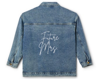 Personalized Women's Denim Jacket, Gifts for bride to be, Birthday Personalized jacket, Anniversary Gifts for her, Soon to be brides gifts