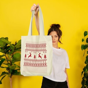 Christmas Fair Isle Tote Bag