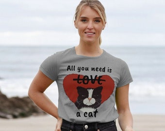 All You Need Is A Cat Ladies Scoop Neck Tee