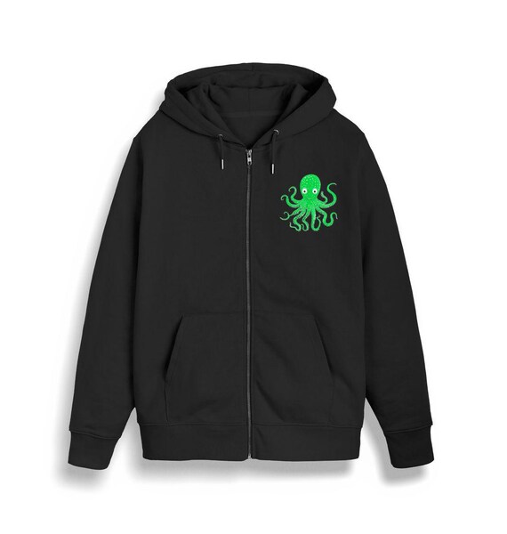 Felpa con cappuccio unisex con cerniera completa Octopus Italia