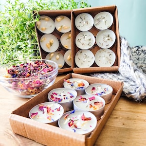 Natural Beeswax Tealights Floral 100% Pure Bees Wax Candle Tea Light Candles Natural Handcrafted Tea-Light Handmade Fairycore Cottagecore