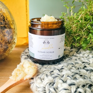 Organic Calendula Sugar Scrub: Ylang Ylang, Vegan Body Polish