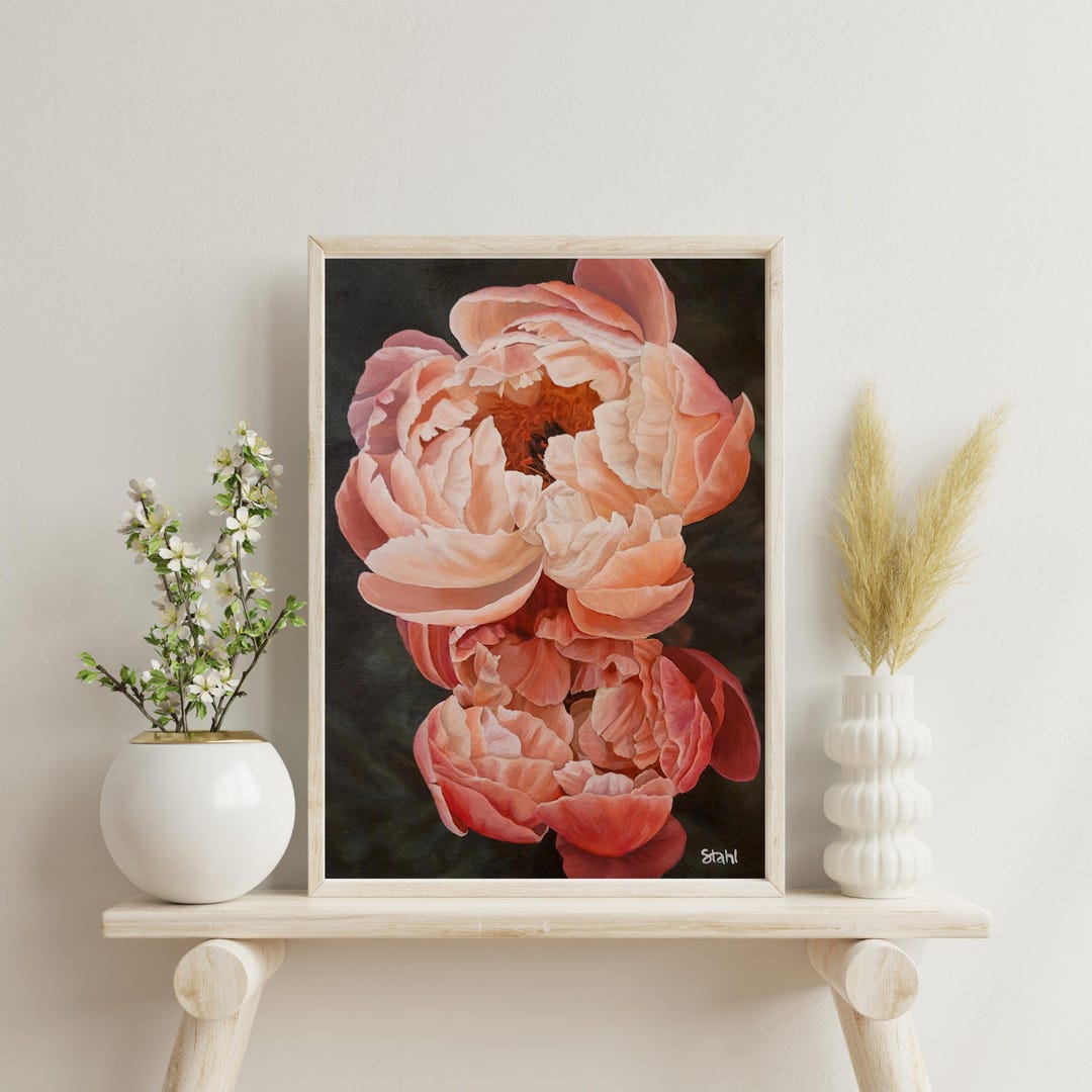 Peonies Botanical Print Floral Printable Wall Art Peony Print Original ...