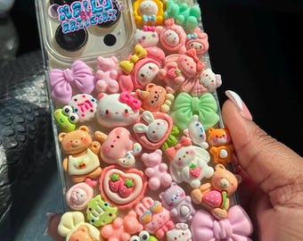kawaii phone case - freestyle - gift for her - charm phone case - gift for her - hello kitty case- custom phone case