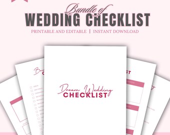 Hochzeit Checkliste & Budgetplaner | Ausdruckbare Hochzeitsplaner (PDF)