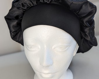 Satin Bonnet with stretch Band- Bonnet - Soft- Satin -Stylish - light weight-one layer