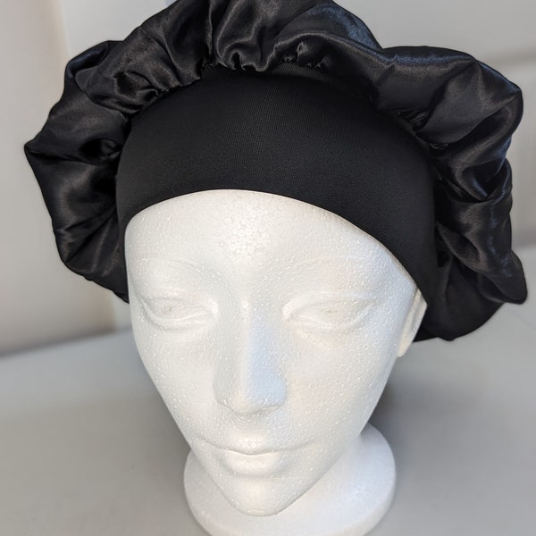 Satin Bonnet with stretch Band- Bonnet - Soft- Satin -Stylish - light weight-one layer