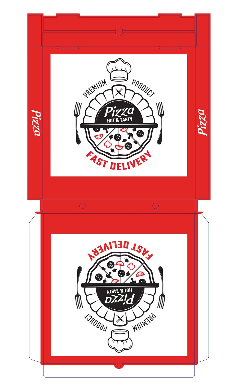 Template Pizza Box Design / Ready for Printing / PDF File Etsy