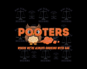 Funny Hooters Parody Pooters SVG + PNG File, Dad Joke Fart Poop Humor Svg & Png Files