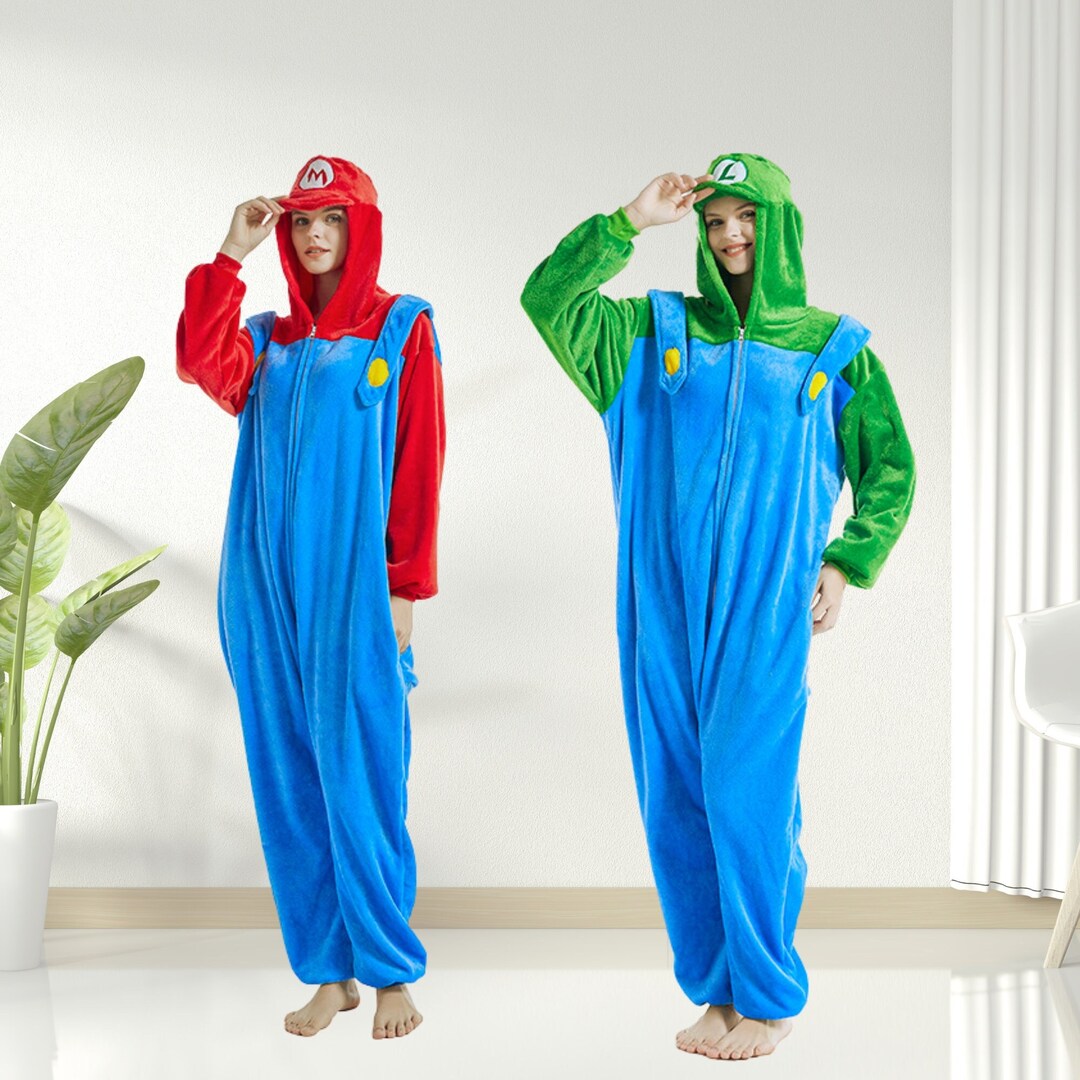 Kigurumi Super Mario Onesie Adult Super Mario Pajamas Etsy