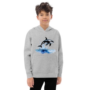 Orca Whale Youth Fleece Hoodie