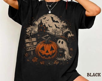 Retro Halloween Shirt, Y2K Comfort Colors Tee, Vintage Ghost T Shirt, Spooky Cute Pumpkin Graphic Tee