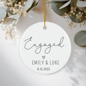 Christmas Engaged Ornament 2025, Custom Engagement Ornament with Names & Date, Engaged Date Ornament, Personalized Wedding Ornament