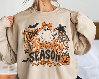 Spooky Season Sweatshirt, Halloween Ghosts Hoodie, Ghost Sweatshirt, Ghost Crewneck, , Fall Season Gift