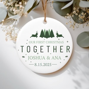 Our First Christmas Together Ornament, Personalized Couples Christmas Ornament, Christmas Ornaments For couple, Married Newlyweds Ornament