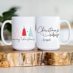 Christmas Personalized Tree Coffe Mug, customized winter mug, Winter Tree Ceramic Coffee Mug, Holiday Mugs Christmas Trees, Christmas Gift