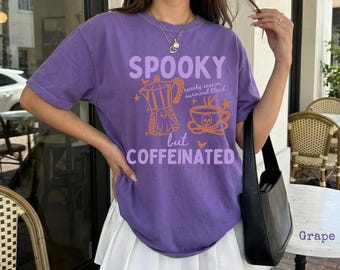 Comfort Colors® Halloween Coffee Shirt, Spooky Season Shirt, Coffee Lover Gift, Coffee Tee,  Halloween Gift