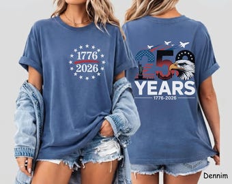 America 250 Shirt, 1776 bis 2026 Kampfjet T-Shirt, Front und Back Print Front- und Back-Pattoprint Shirt, 4. Juli Shirt, 250 Jahre Freiheit, USA Grafik