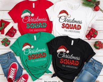 Custom Family Christmas Squad Shirts 2026,  Matching Xmas Squad Tshirt, Personalized Holiday Family Reunion Tee, Vintage T-shirt