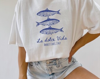 La Dolce Vita Sardine T-Shirt: Amalfi Coast Comfort Colors Tee
