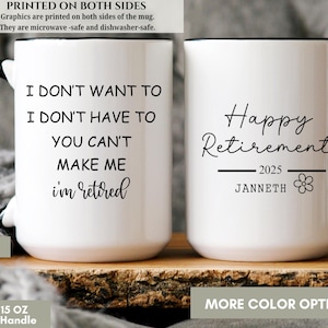 Personalized Retirement Coffee Mug, Happy Retirement Cup, Custom Retirement Gift For Boss Co Worker, Officially Retired Cup For Her
