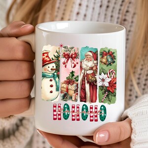Retro Christmas Mug, Vintage Christmas Mugs, Santa Claus Mug, Christmas Snowman Mug, Christmas Tree Mug, Merry Christmas Mug