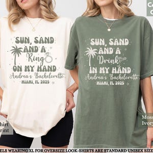 Comfort Colors Beach Bachelorette Party Shirt, Sun Sand Ring on My Hand Shirt, Retro Beach Bachelorette Shirts, Luxury Bach Merch Shirts
