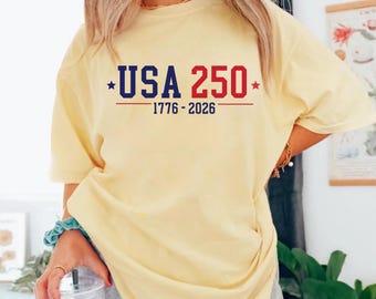 USA 250. Jahrestag Shirt, 4. Juli T-Shirt, Patriotisches Amerika 1776 2026 T-Shirt, Retro Shirt zum Unabhängigkeitstag, 250