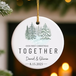 Our First Christmas Together Ornament, Personalized Couples Christmas Ornament, Christmas Ornaments For couple, Married Newlyweds Ornament