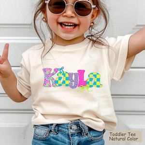 Custom Kids Name T-Shirt, Toddler Girl First Day of School, Custom Kid Name Back To School Shirt, Toddler Kid Kindergarten Shirt, Kids Shirt