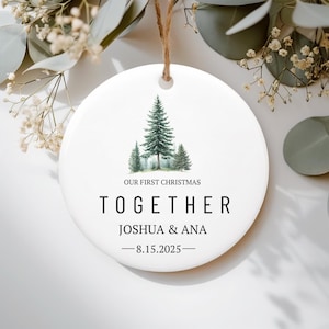 Our First Christmas Together Ornament, Personalized Couples Christmas Ornament, Christmas Ornaments For couple, Married Newlyweds Ornament