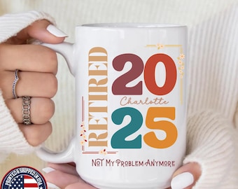 Tazza personalizzata per la pensione - Non è più un mio problema, regalo divertente per pensionati, tazza per la pensione felice, regalo per le vacanze, regalo unico