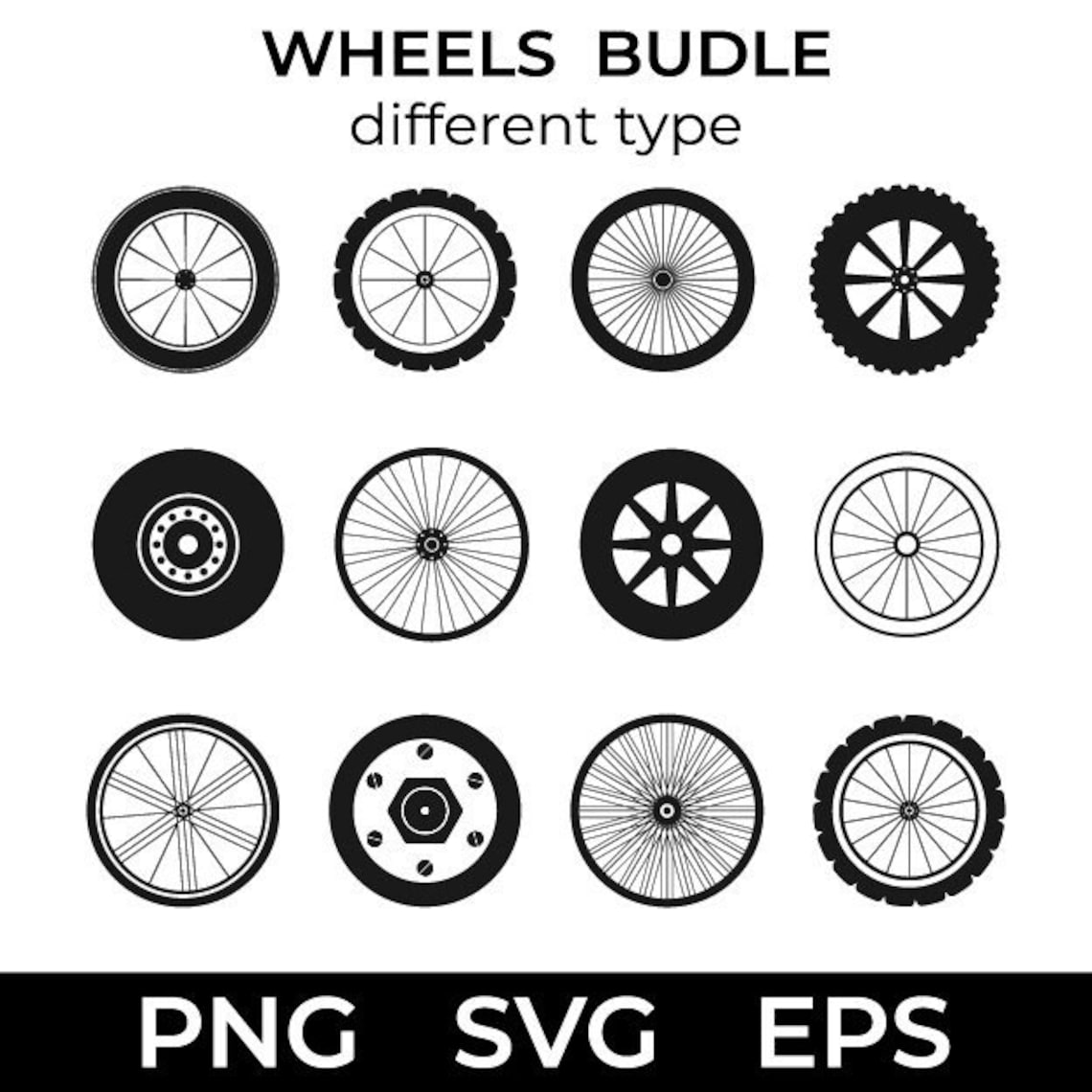 Wheel Svg Bundle Tire Svg Wheel Wheels Cut Files Wheels Etsy